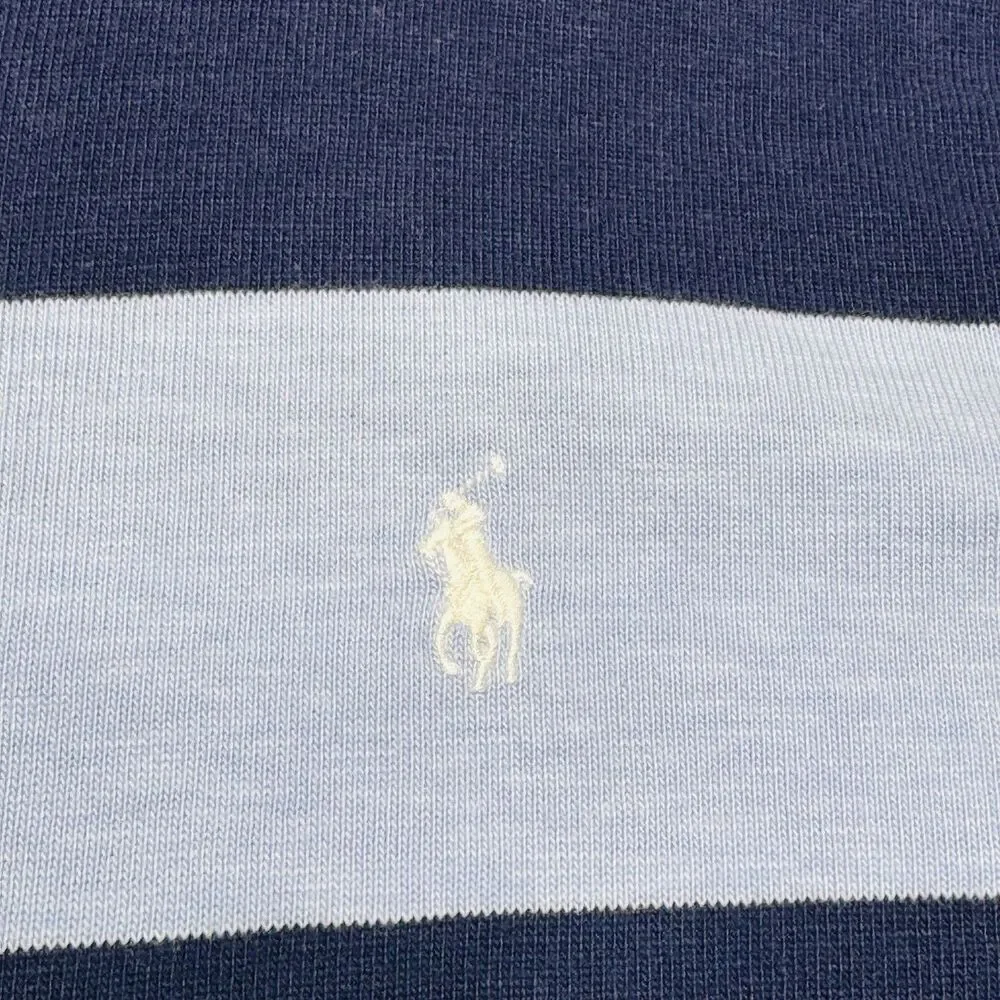 Polo Ralph Lauren Rugby Shirt Men’s 2XL Long Sleeve Blue Striped Navy Preppy